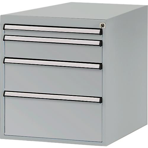 Manuflex Schubladen-Unterbauten, für Werkbank Profi Tiefe 700 mm, alusilber