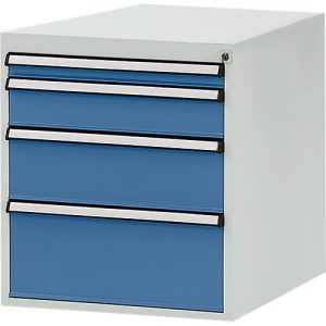 Manuflex Schubladen-Unterbauten, für Werkbank Profi Tiefe 700 mm, lichtgrau/brillantblau Manuflex Schubladen-Unterbauten, für Werkbank Profi Tiefe 700 mm, lichtgrau/brillantblau