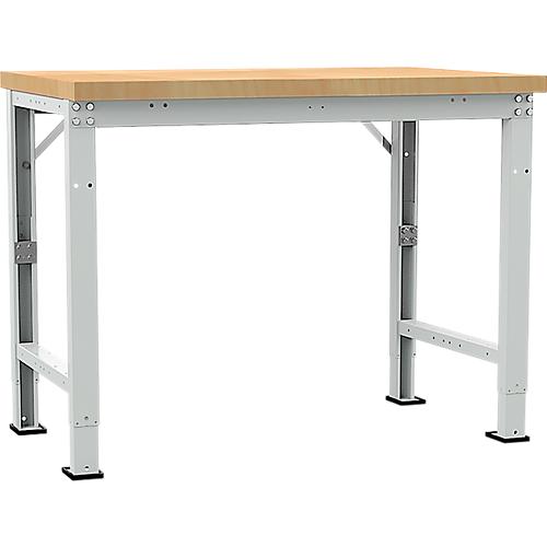 Manuflex Werkbank Profi Spezial, Tischplatte Multiplex, 1250 x 700 mm, lichtgrau