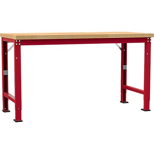 Manuflex Werkbank Profi Spezial, Tischplatte Multiplex, 1750 x 700 mm, rubinrot