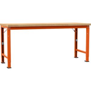 Manuflex Werkbank Profi Spezial, Tischplatte Multiplex, 2000 x 700 mm, rotorange Manuflex Werkbank Profi Spezial, Tischplatte Multiplex, 2000 x 700 mm, rotorange