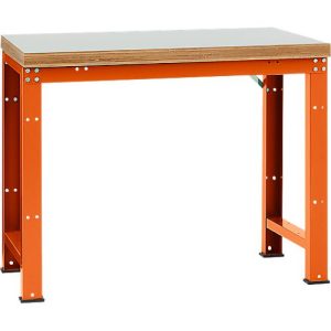 Manuflex Werkbank Profi Standard, Tischplatte Kunststoff B 1250 x T 700, rotorange Manuflex Werkbank Profi Standard, Tischplatte Kunststoff B 1250 x T 700, rotorange