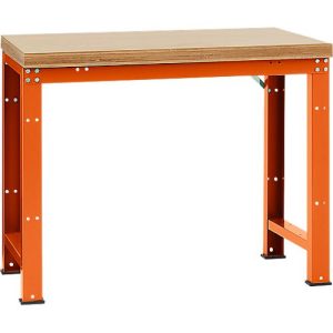 Manuflex Werkbank Profi Standard, Tischplatte Multiplex B 1250 x T 700, rotorange Manuflex Werkbank Profi Standard, Tischplatte Multiplex B 1250 x T 700, rotorange