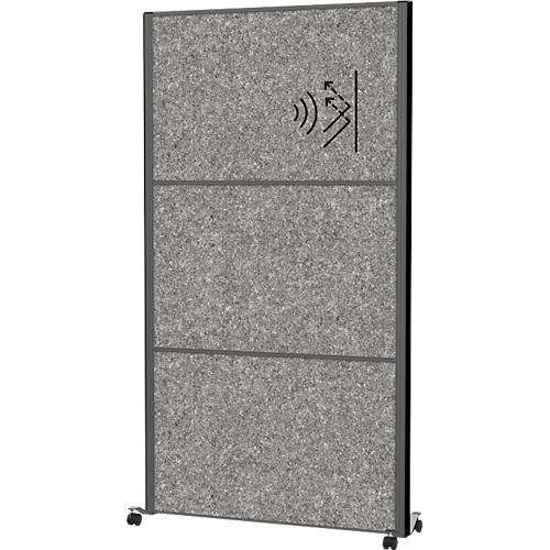 MAUL Stellwandsystem MAULconnecto UpLight, 3x Akustikvlies dunkel, LED-Beleuchtung, Klettverbindung, auf Rollen, H 1800 x B 1000 mm, anthrazit