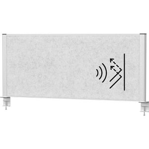MAUL Tisch-Trennwand MAULconnecto, Akustikvlies 4000 g/m², Aluminiumprofil, B 1200 x H 500 mm, Akustik hellgrau, silber MAUL Tisch-Trennwand MAULconnecto, Akustikvlies 4000 g/m², Aluminiumprofil, B 1200 x H 500 mm, Akustik hellgrau, silber