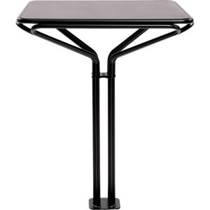 Meet by Paperflow Beistelltisch Bistro, Stahlgestell mit MDF-Platte, mit Standfuß, B 800 x T 800 x H 750 mm, schwarz Meet by Paperflow Beistelltisch Bistro, Stahlgestell mit MDF-Platte, mit Standfuß, B 800 x T 800 x H 750 mm, schwarz