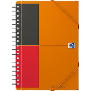 Meetingbook Oxford International, DIN B5, weiß-liniert, 80 Blatt, spiralgebunden, Optik Paper, orange/rot/schwarz Meetingbook Oxford International, DIN B5, weiß-liniert, 80 Blatt, spiralgebunden, Optik Paper, orange/rot/schwarz