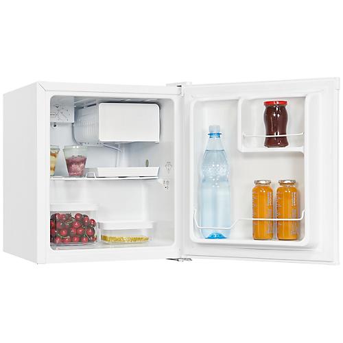 Mini Kühlschrank exquisit, 70 W, 43 l, 41 dB, 2 Fächer/1 Gefrierfach/2 Türfächer, Türanschlag wechselbar, B 440 x T 470 x H 510 mm, weiß