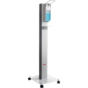 Mobile Hygienestation Manuflex Proficlean M, modular, B 400 x T 400 x H 1295 mm, Stahl, lichtgrau RAL 7035 Mobile Hygienestation Manuflex Proficlean M, modular, B 400 x T 400 x H 1295 mm, Stahl, lichtgrau RAL 7035