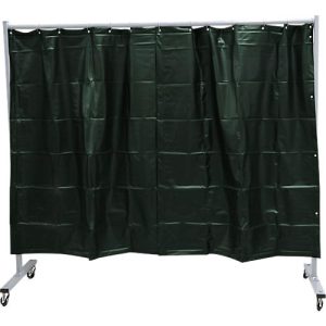 Mobile Schweißerschutzwand, 1-teilig, 0,4 mm starke Folie, EN ISO 25980, B 2100 x H 1920 mm, blau/dunkelgrün Mobile Schweißerschutzwand, 1-teilig, 0,4 mm starke Folie, EN ISO 25980, B 2100 x H 1920 mm, blau/dunkelgrün