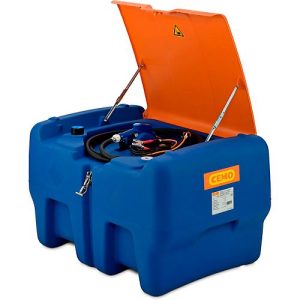 Mobile Tankstelle CEMO Blue-Mobil EASY, mit Tauchpumpe CENTRI SP30 12V, 440 l Tank für AdBlue®, Klappdeckel, B 1180 x T 800 x H 710 mm Mobile Tankstelle CEMO Blue-Mobil EASY, mit Tauchpumpe CENTRI SP30 12V, 440 l Tank für AdBlue®, Klappdeckel, B 1180 x T 800 x H 710 mm