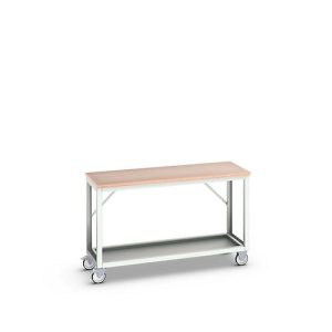 Mobile Werkbank Bott verso, Multiplex-Platte, 1 Ablageboden, mit Querstrebenset, B 1500 x T 600 x H 930 mm, RAL 7035 Lichtgrau Mobile Werkbank Bott verso, Multiplex-Platte, 1 Ablageboden, mit Querstrebenset, B 1500 x T 600 x H 930 mm, RAL 7035 Lichtgrau