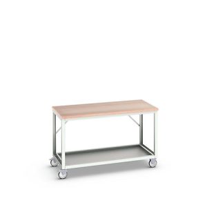 Mobile Werkbank Bott verso, Multiplex-Platte, 1 Ablageboden, mit Querstrebenset, B 1500 x T 800 x H 930 mm, RAL 7035 Lichtgrau Mobile Werkbank Bott verso, Multiplex-Platte, 1 Ablageboden, mit Querstrebenset, B 1500 x T 800 x H 930 mm, RAL 7035 Lichtgrau