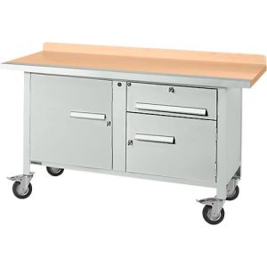 Mobile Werkbank Schäfer Shop Select PWi 150-3, Buche-Dekor Multiplexplatte, mit Stahlkante, bis 400 kg, B 1500 x T 700 x H 840 mm Mobile Werkbank Schäfer Shop Select PWi 150-3, Buche-Dekor Multiplexplatte, mit Stahlkante, bis 400 kg, B 1500 x T 700 x H 840 mm