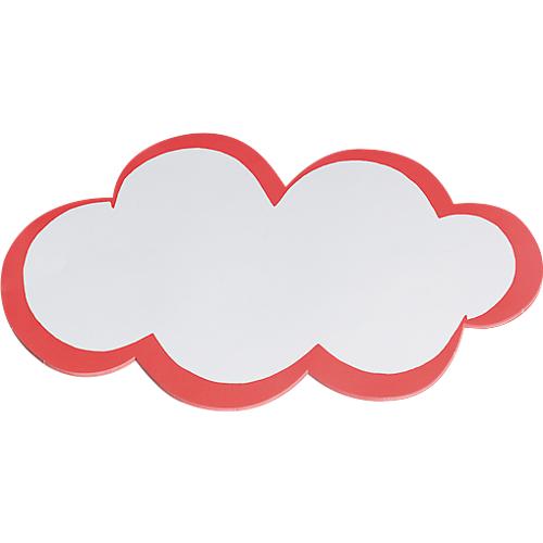 Moderationskarten, wolkenförmig, 250 x 420 mm, 20 Stück, weiß/rot