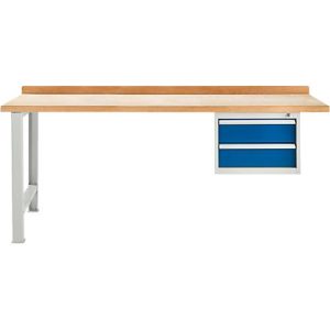 Modulare Werkbank Schäfer Shop Select, Anbaueinheit, Buche Multiplexplatte, bis 500 kg, B 2000 x T 700 x H 840 mm, Enzianblau ral 5010 Modulare Werkbank Schäfer Shop Select, Anbaueinheit, Buche Multiplexplatte, bis 500 kg, B 2000 x T 700 x H 840 mm, Enzianblau ral 5010