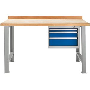 Modulare Werkbank Schäfer Shop Select, Grundeinheit, Buche Multiplexplatte, bis 500 kg, B 1500 x T 700 x H 840 mm, Hellsilber/Enzianblau ral 5010 Modulare Werkbank Schäfer Shop Select, Grundeinheit, Buche Multiplexplatte, bis 500 kg, B 1500 x T 700 x H 840 mm, Hellsilber/Enzianblau ral 5010