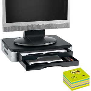 Monitor-/Printer-Stand + Post it Würfel neongrün 76×76 mm, GRATIS