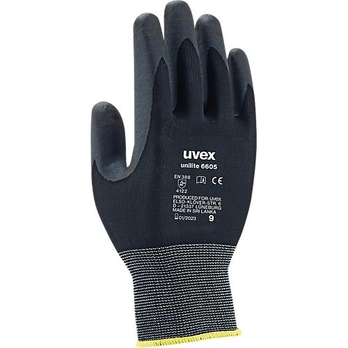 Montagehandschuhe uvex unilite 6605, Polyamid/Nitrilschaum, EN 388: 4122, atmungsaktiv, 10 Paar, GR. 9
