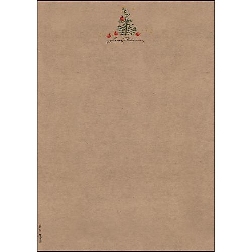 Motivpapier Sigel 'Christmas with Apples', DIN A4, 90 g/m2, 100 Blatt, braunes Kraftpapier
