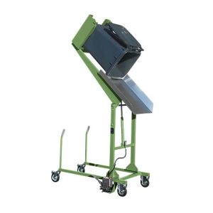 Mülltonnen-Kippstation MKS, für 120 & 240 l Tonnen, Ausschütthöhe 1480 mm, Kippw. 135°, bis 110 kg, Rollen, Fußpumpe, RAL 6011 Mülltonnen-Kippstation MKS, für 120 & 240 l Tonnen, Ausschütthöhe 1480 mm, Kippw. 135°, bis 110 kg, Rollen, Fußpumpe, RAL 6011
