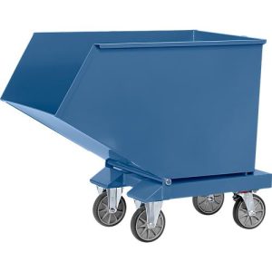 Muldenkipper 4703, 600 l, blau RAL 5007, mit Ablasshahn und Sieb Muldenkipper 4703, 600 l, blau RAL 5007, mit Ablasshahn und Sieb