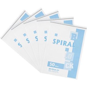 Notizblock, kariert, 5 Stück, DIN A4 Notizblock, kariert, 5 Stück, DIN A4