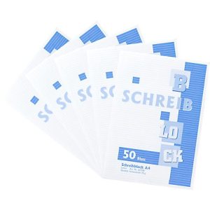 Notizblock, liniert, DIN A4, 5 Stück Notizblock, liniert, DIN A4, 5 Stück