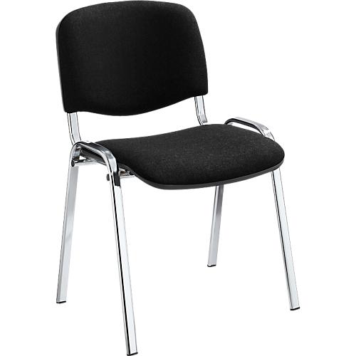 NowyStyl Stapelstühle-Set ISO BASIC, ohne Armlehnen, stapelbar bis 12 Stück, Bezug schwarz, Gestell chromsilber, 8 Stück