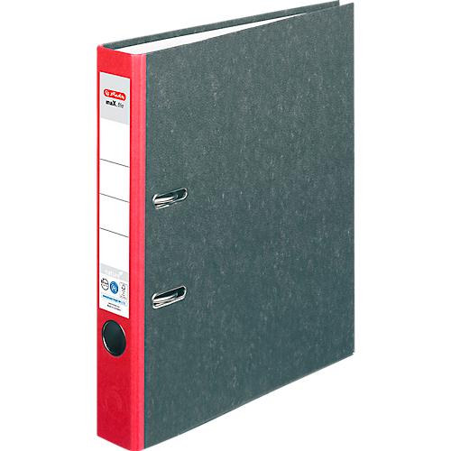 Ordner herlitz maX.file nature, DIN A4, Rückenschild geklebt, Hartpappe, Rückenbreite 50, rot, 1 Stück