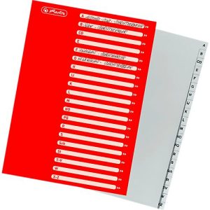 Ordnerregister, A4, A-Z, PP-Folie, grau, 20-tlg. Ordnerregister, A4, A-Z, PP-Folie, grau, 20-tlg.