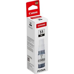Original Canon Tintenflasche GI-55 BK (6292C001), 70 ml, bis zu 3000 Seiten, schwarz Original Canon Tintenflasche GI-55 BK (6292C001), 70 ml, bis zu 3000 Seiten, schwarz