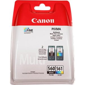 Original Canon Tintenpatronen PG-560/CL-561 CMYK, Multipack, schwarz, Tri-Colour Original Canon Tintenpatronen PG-560/CL-561 CMYK, Multipack, schwarz, Tri-Colour