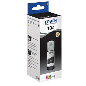 Original Epson Tintenflasche 104, Einzelpack, schwarz Original Epson Tintenflasche 104, Einzelpack, schwarz