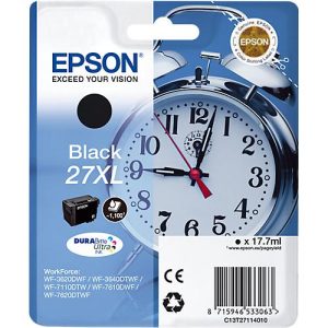 Original Epson Tintenpatrone 27XL, Einzelpack, schwarz Original Epson Tintenpatrone 27XL, Einzelpack, schwarz
