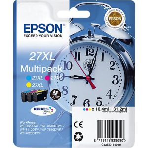 Original Epson Tintenpatronen 27XL CMY, Multipack, cyan, magenta, gelb Original Epson Tintenpatronen 27XL CMY, Multipack, cyan, magenta, gelb