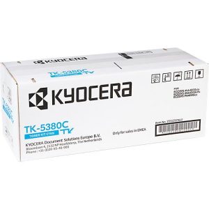 Original Kyocera Toner TK-5380C, 10000 A4 Seiten, inkl. Resttonerbehälter, Einzelpack, cyan Original Kyocera Toner TK-5380C, 10000 A4 Seiten, inkl. Resttonerbehälter, Einzelpack, cyan