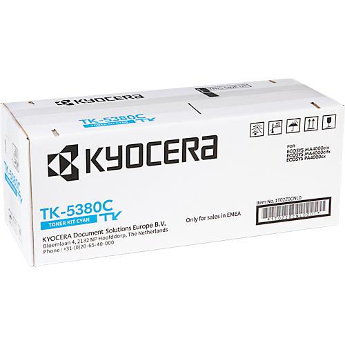 Original Kyocera Toner TK-5380C, 10000 A4 Seiten, inkl. Resttonerbehälter, Einzelpack, cyan