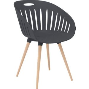 Outdoor-Stuhl Topstar T2023, 2 Stück, ergonomische Kunststoffschale, Füße ein- und ausdrehbar, anthrazit Outdoor-Stuhl Topstar T2023, 2 Stück, ergonomische Kunststoffschale, Füße ein- und ausdrehbar, anthrazit