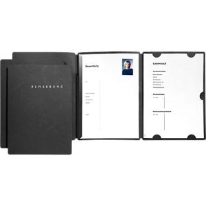 PAGNA Bewerbungmappen Select 3er Set, DIN A4-Format, Karton, Kapazität 30 Blatt, schwarz PAGNA Bewerbungmappen Select 3er Set, DIN A4-Format, Karton, Kapazität 30 Blatt, schwarz