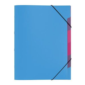 PAGNA Dokumentenmappe Funky School, Gummizugverschluss, 5-teilig, PP, hellblau