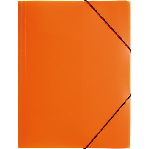 Pagna Eckspannmappe, DIN A4, aus Polypropylen (PP), drei Innenklappen, orange