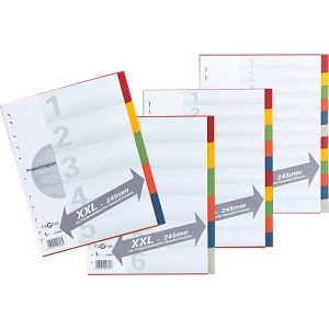 PAGNA Kartonregister mit Deckblatt in Überbreite, zur freien Verwendung, 10 Blätter, 5-farbig PAGNA Kartonregister mit Deckblatt in Überbreite, zur freien Verwendung, 10 Blätter, 5-farbig