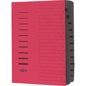 PAGNA Ordnungsmappe, für DIN A4, 12 Fächer, Pressspan, 5 Stück, rot PAGNA Ordnungsmappe, für DIN A4, 12 Fächer, Pressspan, 5 Stück, rot