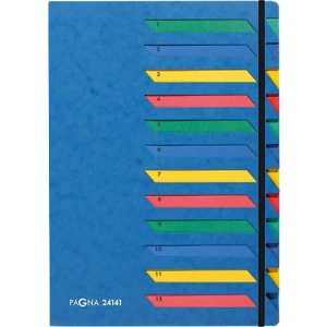 PAGNA Pultordner, für DIN A 4, A-Z, 12 Fächer, Karton, blau PAGNA Pultordner, für DIN A 4, A-Z, 12 Fächer, Karton, blau