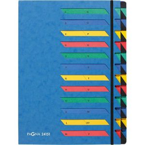 PAGNA Pultordner, für DIN A 4, A-Z, 24 Fächer, Karton, blau PAGNA Pultordner, für DIN A 4, A-Z, 24 Fächer, Karton, blau