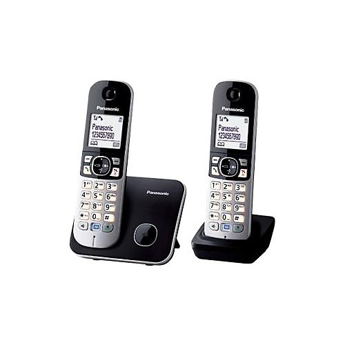 Panasonic KX-TG6812 - Schnurlostelefon mit Rufnummernanzeige - DECTGAP - Schwarz + zusätzliches Handset