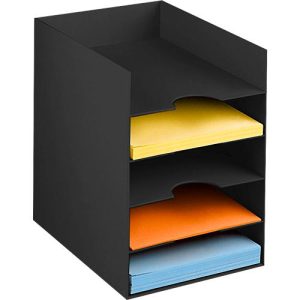PAPERFLOW Formularbox DIN A4, Polystyrol, für Aktenordner, 5 Fächer, schwarz