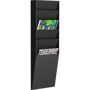 Paperflow Prospekt-Wandhalter A4 hoch 6 Fächer, schwarz Paperflow Prospekt-Wandhalter A4 hoch 6 Fächer, schwarz