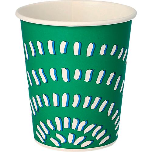 Pappbecher Papstar, Einweg, 0,2 l, für Kaltgetränke, mit Füllstrich, Ø 80 x H 88 mm, grün, 100 Stück